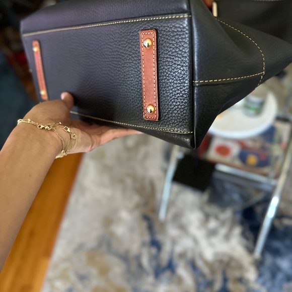 Dooney & Bourke Leather Navy Satchel - Picture 5 of 12